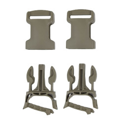 2M Buckle Male Click-In + Female Ladderloc 25 mm Tan (2pcs)