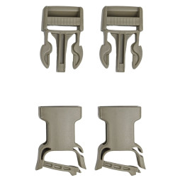 2M Buckle Female Click-In + Male Ladderloc 25 mm Tan (2pcs)
